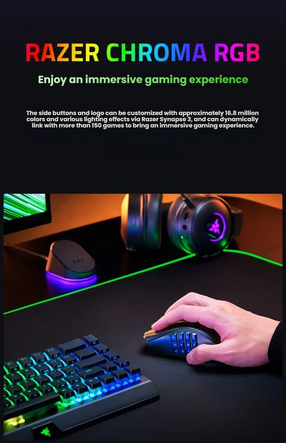 Razer Naga V2 Pro Wireless gaming mouse with USB-C charging cable and HyperSpeed dongle