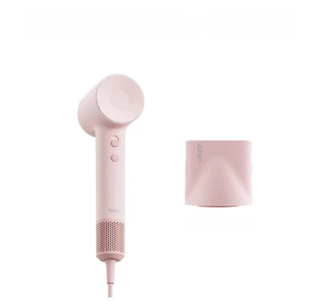 Laifen SE 2 high-speed hair dryer in soft pink with magnetic concentrator nozzle, ionic styling tool