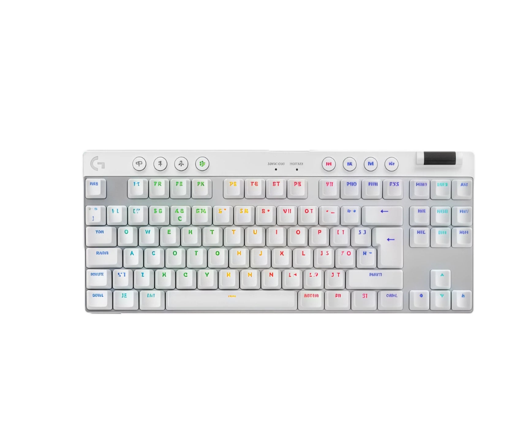 Logitech PRO X TKL white wireless gaming keyboard with RGB lighting and tenkeyless layout for esports