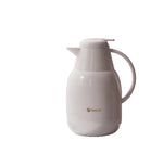 White Feenik glossy thermal coffee carafe with flip-top lid and ergonomic handle on plain background