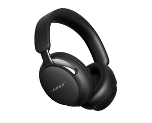 Bose QuietComfort Ultra Headphones Gen 2 in black, three-quarter view of wireless over-ear noise cancelling design