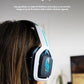 Rear view of a player wearing the white ASTRO A20, highlighting the 15 m wireless range icon and uninterrupted connectivity for console gaming.