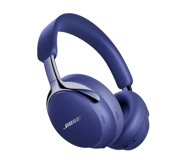 Bose QuietComfort Ultra Headphones Gen 2 in deep blue colourway, over-ear wireless noise cancelling style