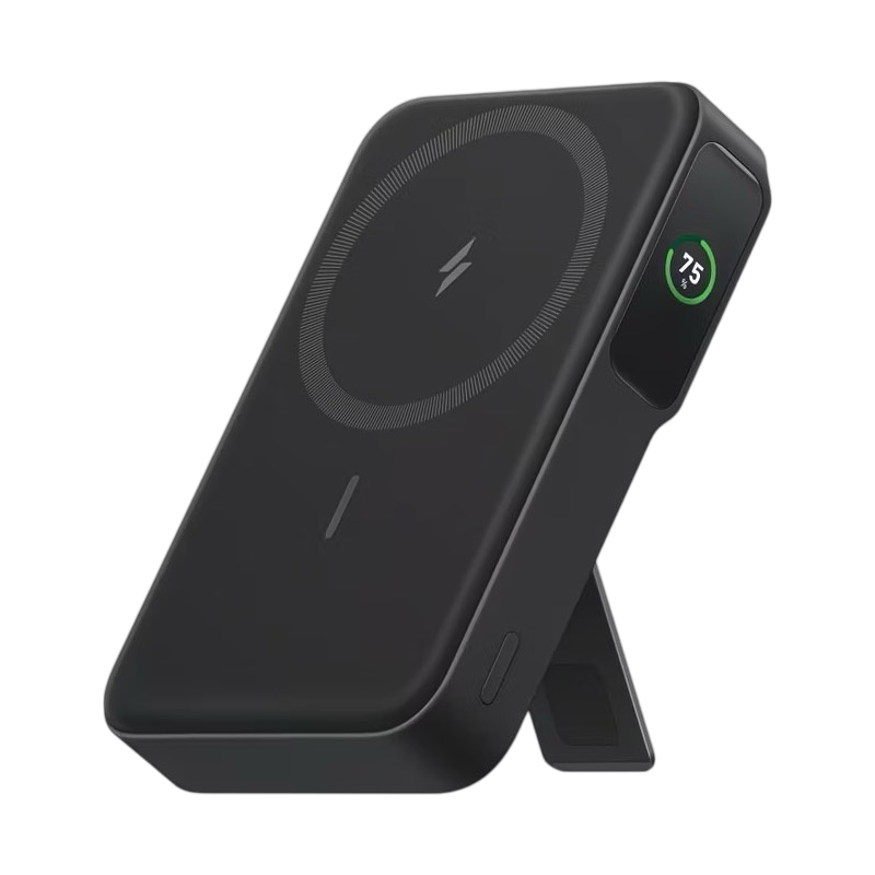 Anker MagGo A1654 10K power bank in black with fold-out stand