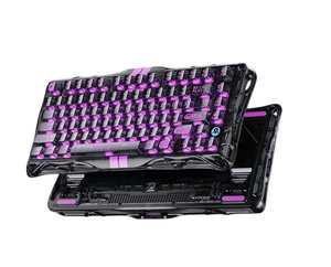GravaStar Mercury V75 Lite 75% Hall Effect gaming keyboard hero shot in semi-transparent cyber design