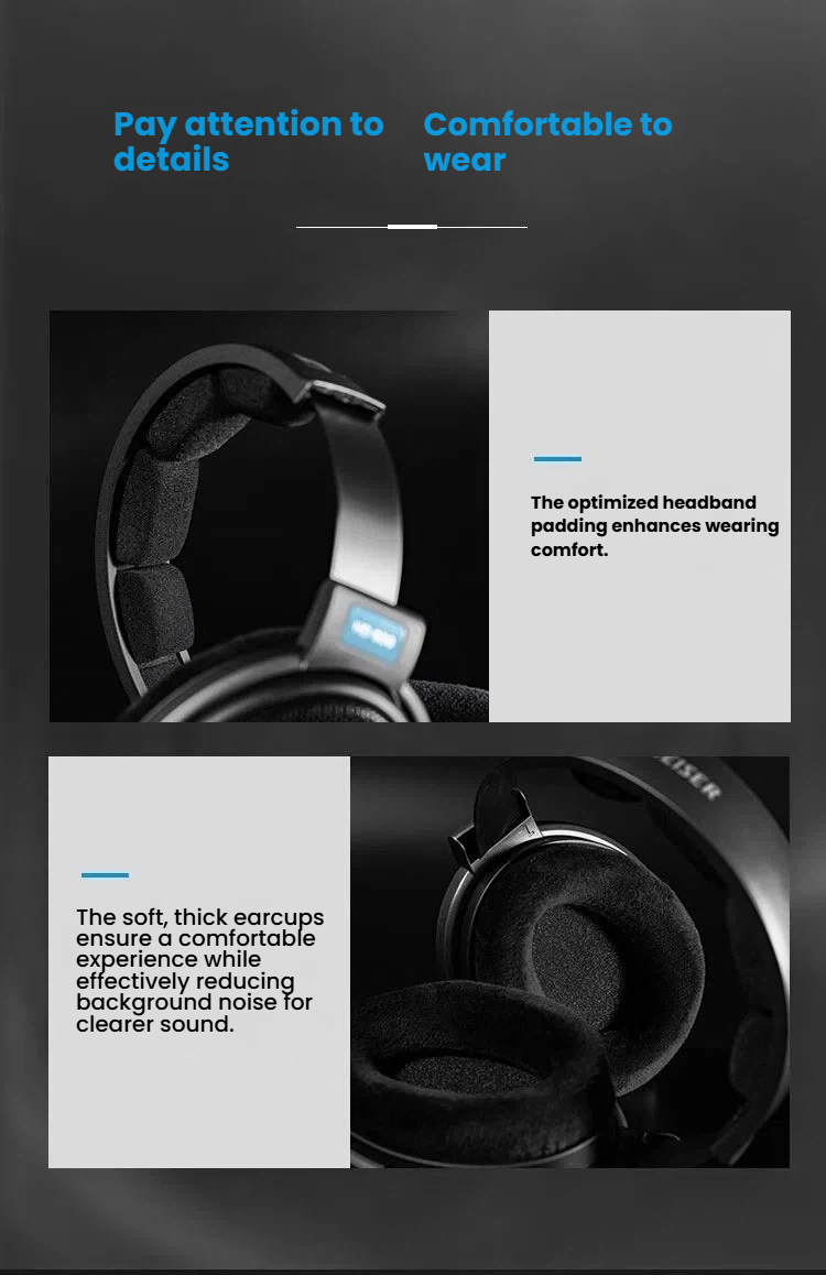 Sennheiser HD 600 detachable cable with 6.3mm stereo adapter handcrafted in Ireland