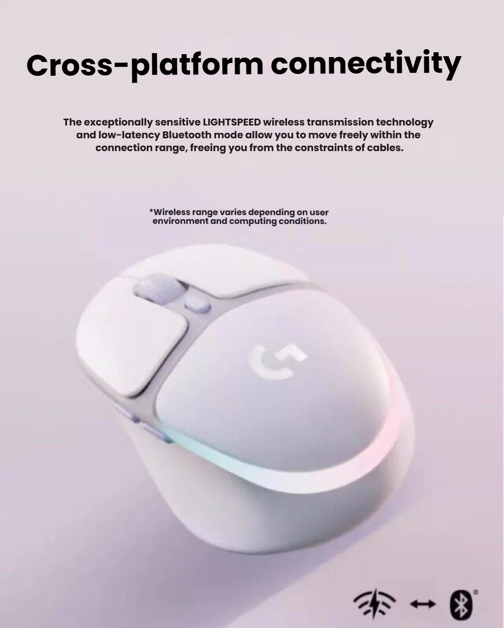 Logitech G705 USB-C charging port and underside detail