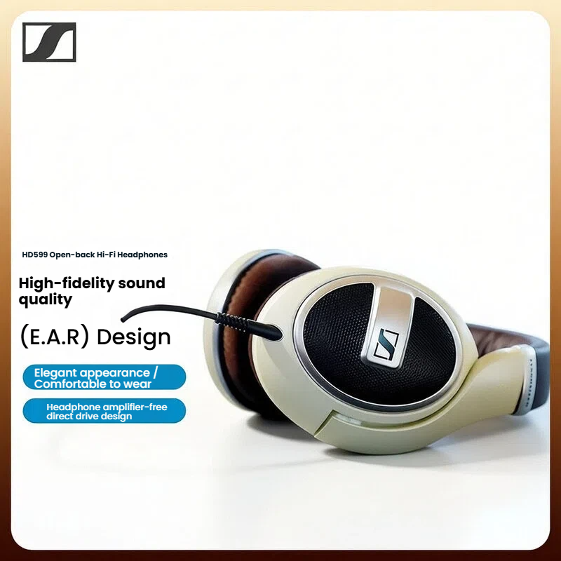 Sennheiser HD 599 large soft velour ear cushion for fatigue-free comfort