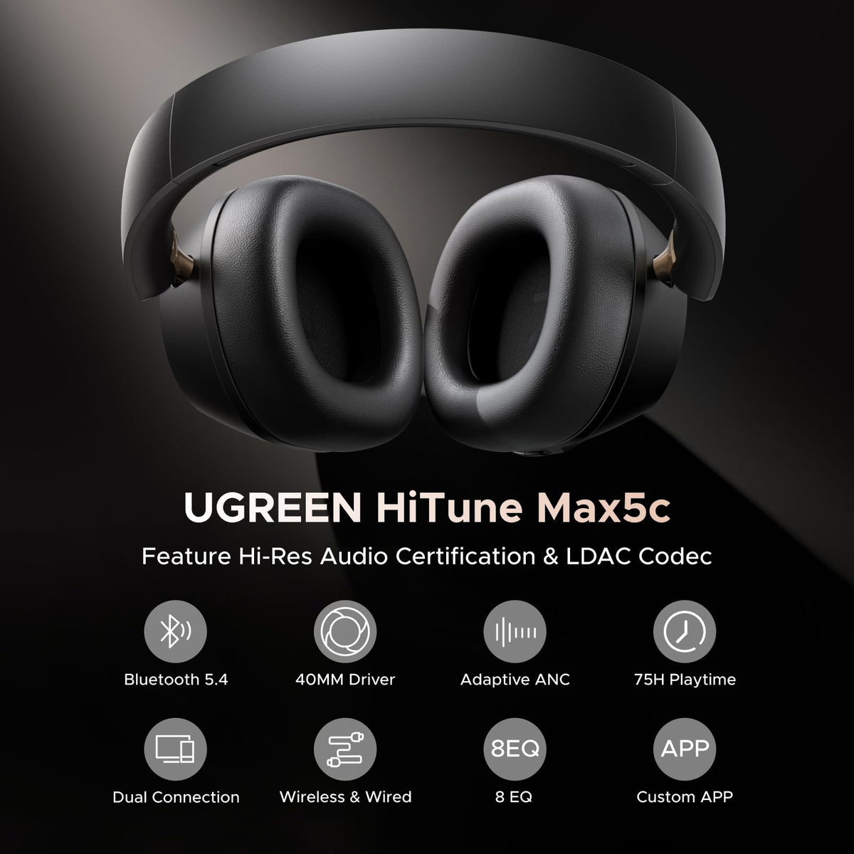 UGREEN HiTune Max5c headphones with Hi-Res LDAC audio