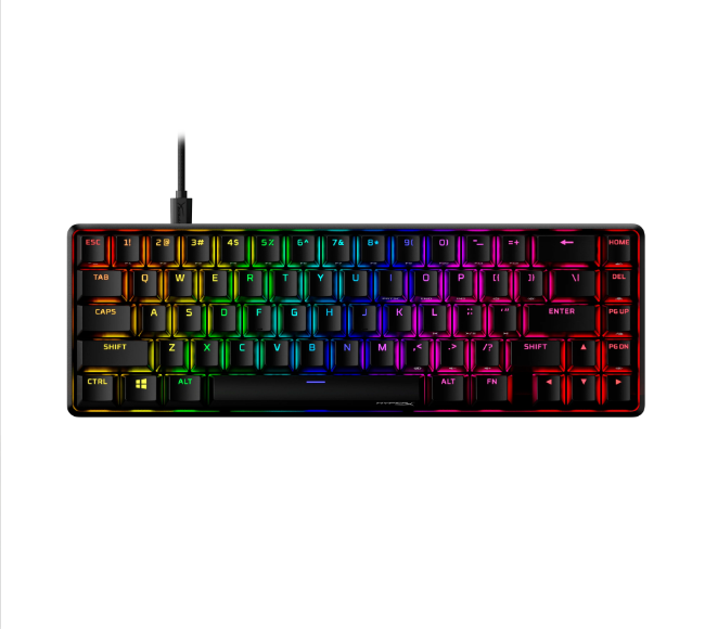 HyperX Alloy Origins 65 compact mechanical gaming keyboard with RGB lighting