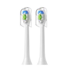 Two white Philips Sonicare W2 HX6064 replacement brush heads