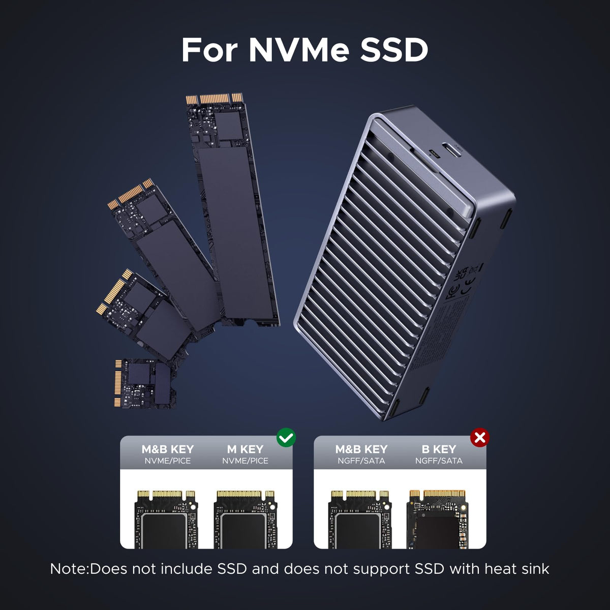 UGREEN 55316 compatible NVMe SSD key types