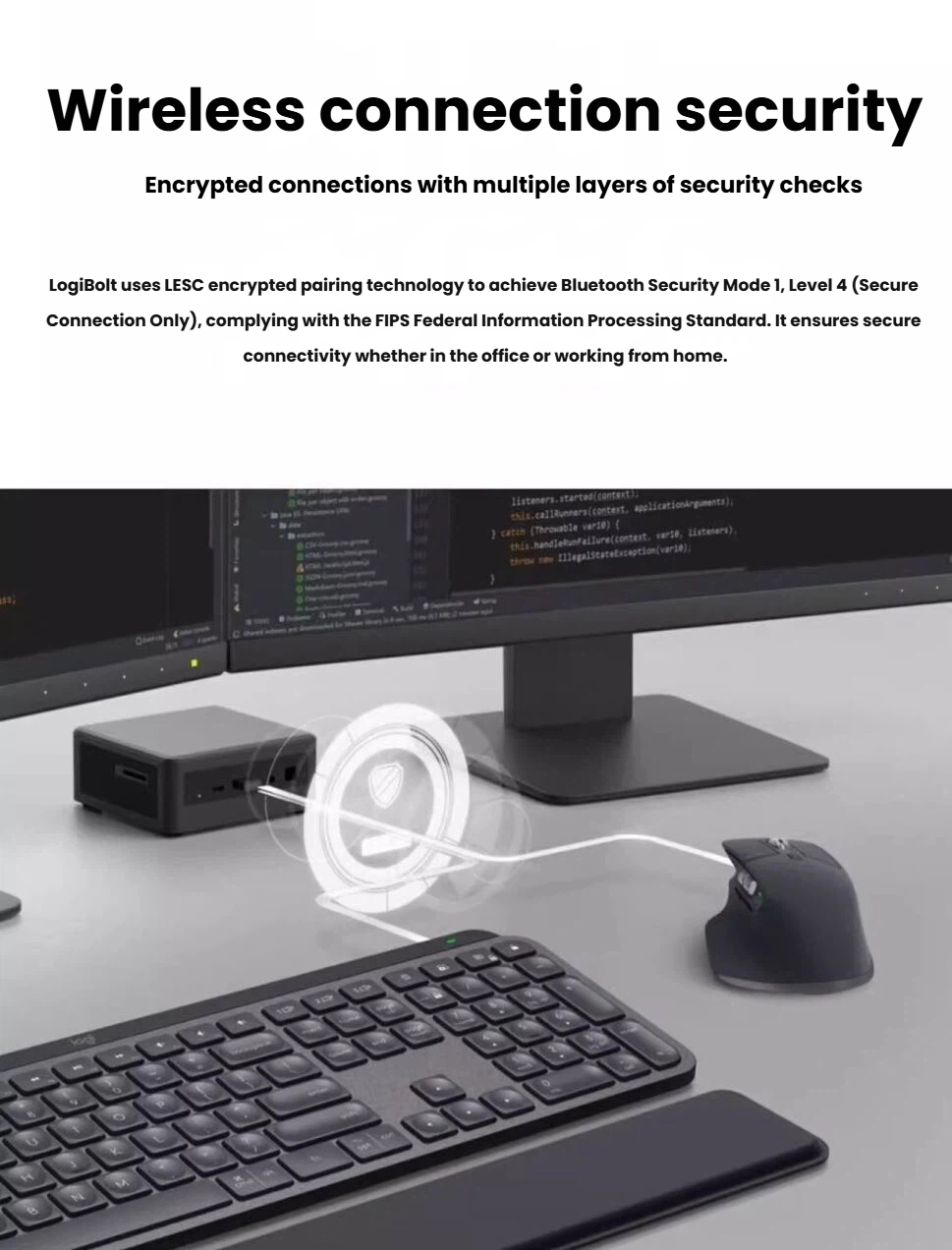Logitech MX Master 3s secure encrypted wireless connection on laptop