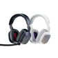 Product render displaying both black and white ASTRO A30 headsets side-by-side, showcasing color options for personalized style.