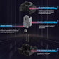 Detailed technical diagram of the ROG HFX magnetic switch, showing components including the PC material top cover, double-sided wall design, low-friction POM shaft, and POM base shell for superior durability and smooth keystrokes.