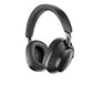 Front view of Bowers & Wilkins PX8 over-ear wireless headphones in black — sleek design with premium build quality and advanced noise cancellation.