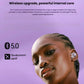 Close-up of Bowers & Wilkins Pi5 S2 earbud showcasing Bluetooth 5.0 and Qualcomm aptX™ support for stable, high-fidelity wireless audio transmission.