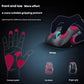 Diagram illustrating the ergonomic design of the Cherry Xtrfy M64 WL gaming mouse. Featuring a low front end and contoured shape, it supports multiple grip styles — palm, claw, and fingertip — with optimized contact points for reduced fatigue and improved comfort during long gaming sessions.