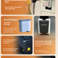 Overview of the Philips EP1221 espresso machine's cleaning features, including detachable milk stick, AquaClean water filter cartridge, and descaling tips.