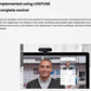  Screen capture showing the LogiTune app interface overlaid on a video call, illustrating real-time zoom, color correction, and firmware update controls for the 4K Pro Magnetic Webcam.