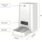 Technical diagram showing 363 mm height, 378 mm depth, 234 mm width, and labeled parts of the Dogness 6L button-controlled feeder.