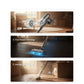 A three-part image showcasing the core technologies of the Dreame Z20 Station vacuum. It demonstrates the Powerful Suction feature, the blue light Dust Reveal Technology for illuminating floors, and the Intelligent Dust Detection system that adjusts power automatically
