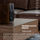 An Edifier S3000MKII speaker on a wooden table, showcasing its multiple sound effects feature. The graphic lists four preset EQ modes—Classic, Monitor, Dynamic, and Vocal—for customizable sound tailored to different music styles.