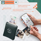 Hand holding smartphone with Instax Connect app open, printing photo to Fujifilm Instax Square Link printer. Fast wireless printing in under 12 seconds—perfect for continuous use at events.