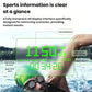 Close-up view of Holoswim 2 Pro AR smart goggles showing immersive HUD interface with swimming distance, number of laps, target distance, duration, and real-time pace displayed clearly underwater.