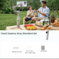 Dreamy Gray Insta360 Flow 2 AI Tracker Bundle accessories—magnetic clip, USB-C & USB-A cables, storage pouch—complete standard kit.