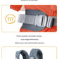 Detail shot of Joie Savvy Air 4-in-1 Baby Carrier showing widened waist belt for lower back support and thick padded shoulder straps that distribute weight evenly, reducing neck and shoulder pressure.