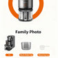 A complete family photo of the Joyoung Y3 blender package, including the Y3 main unit, a waste water cup, a measuring cup, and a cleaning brush.