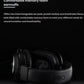 Close-up of the black PRO X headset’s ear cushions, highlighting the interchangeable protein-leather and breathable-fleece memory-foam pads for sound isolation and comfort.