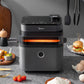 The Midea 7.3L Air Fryer displayed on a stylish kitchen countertop surrounded by fresh ingredients, showcasing its elegant design and suitability for everyday healthy cooking.