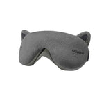 Grey OSIM uMask eye massager with soft cat ears and breathable fabric. Designed for comfort, light blocking, and gentle vibration massage to ease eye fatigue and support peaceful sleep.