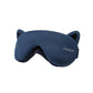 Front view of the navy blue OSIM uMask eye massager featuring playful cat ears. The plush, ergonomic design offers gentle massage and complete light blockage for restful sleep and relaxation.