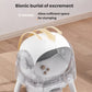 PetPivot automatic litter box interior showing bionic burial mechanism — clumps form in 5 minutes, then buried and separated from clean litter

