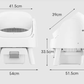 PetPivot litter box size chart showing dimensions: 61cm H x 54cm W x 41.5cm D — compact design suitable for small spaces