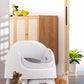 Two cats near PetPivot self-cleaning litter box — open design encourages natural behavior, 90% of cats adapt immediately upon first use