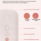Control panel of Philips Avent double breast pump showing massage mode, breast pumping mode, suction adjustment, mode switch, and power button with LED display.