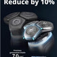 Comparison of blade area reduction from 7.0 cm² to 6.3 cm² in the Philips i9000 Prestige Shaver XP9202, highlighting its new generation blade head.
