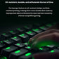 Close-up of hands typing on the Razer Huntsman V3 Pro Mini with green-lit double-shot PBT keycaps. Oil-resistant, fade-proof, and built to withstand intense gaming sessions and daily wear.