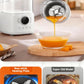 A feature comparison showing the SUPOR blender's clean, non-stick heating plate, which prevents food from sticking and burning during cooking. This is contrasted with an old model's burnt and difficult-to-clean base, highlighting the new design's superiority.