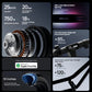 A detailed overview of the Segway E2 Pro's key features, including its 750W peak motor, 256-color RGB ambient lighting, large LED panel, Apple Find My support, 10-inch tubeless tires, and high-strength steel frame.