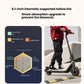 A detailed breakdown of the Segway E2's 8.1-inch internally supported hollow tires, showing their advantages in shock absorption, puncture resistance, and maintenance-free design.