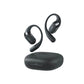Black Shokz OpenFit 2+ wireless open-ear headphones with matte finish and compact charging case — ideal for gym workouts, running, and daily commutes.