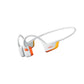 Shokz OpenRun Pro 2 white earbuds with orange accents showing modern design and dual-unit audio technology