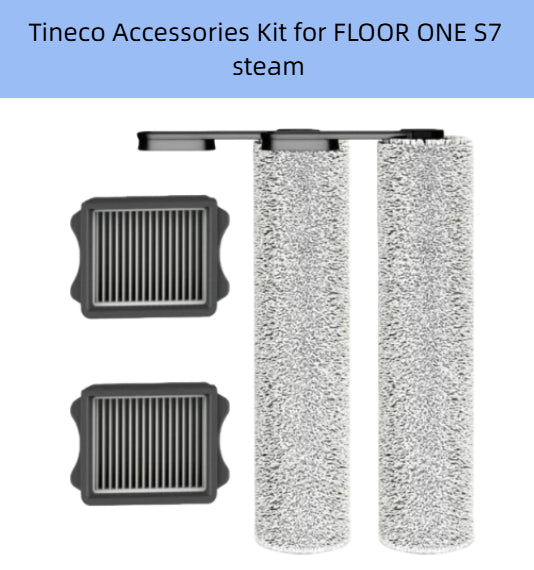Tineco FLOOR ONE S7 Steam Accessories Kit – Includes 2 Grey Microfiber Mopping Pads and 2 HEPA Filters
