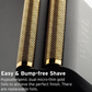 Close-up of Wahl Shaver's hypoallergenic dual micro-thin gold foils for achieving a perfect shave with replaceable foils.