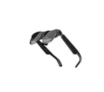 Studio shot of folded XREAL Air 2 Ultra AR glasses in matte black finish, ready for portable use.